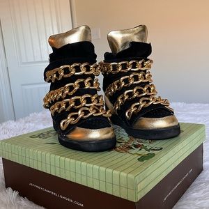 Jeffrey Campbell - Almost - Black Suede Gold